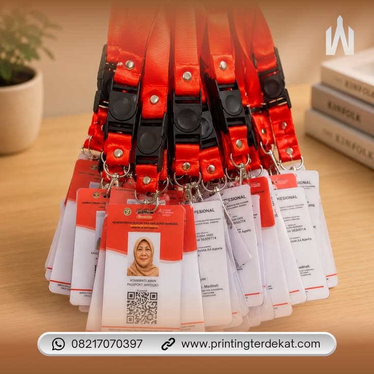 Lanyard custom printing berkualitas dengan desain full color dari My Print Express.
