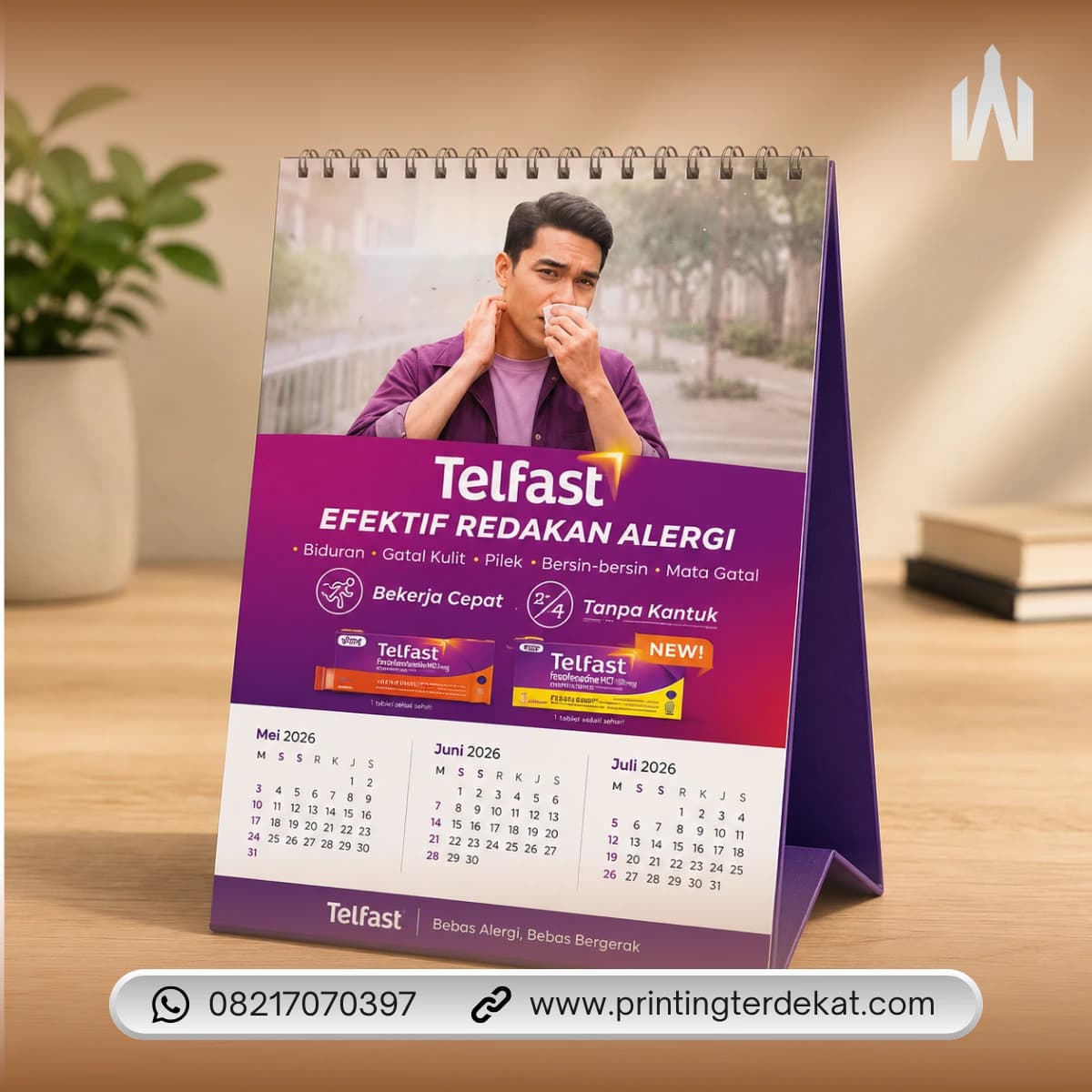 Standing calendar custom premium hasil digital printing My Print Express.