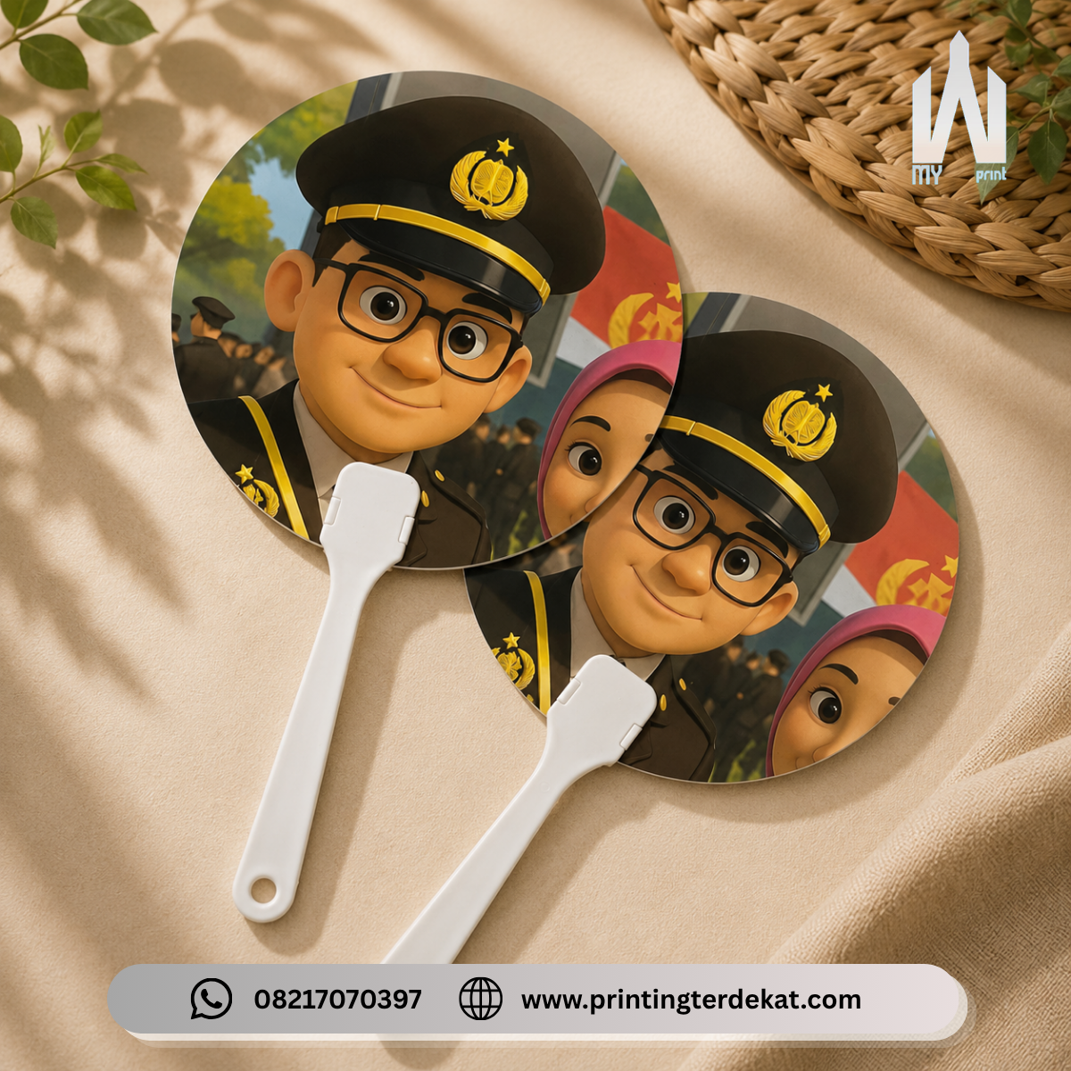 Cetak kipas custom untuk seminar dan event di My Print Express