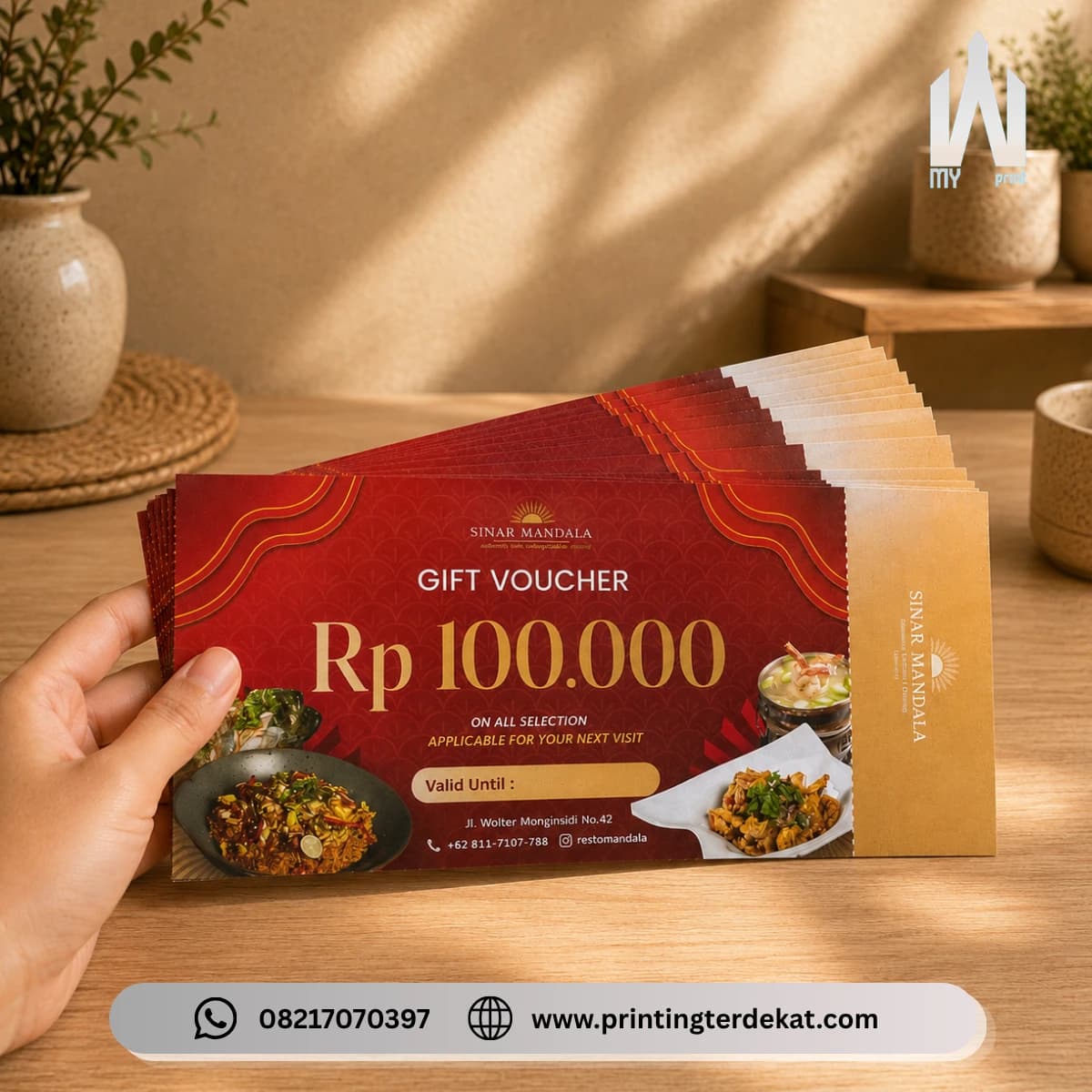 Hasil Cetak Voucher custom berkualitas dari My Print.