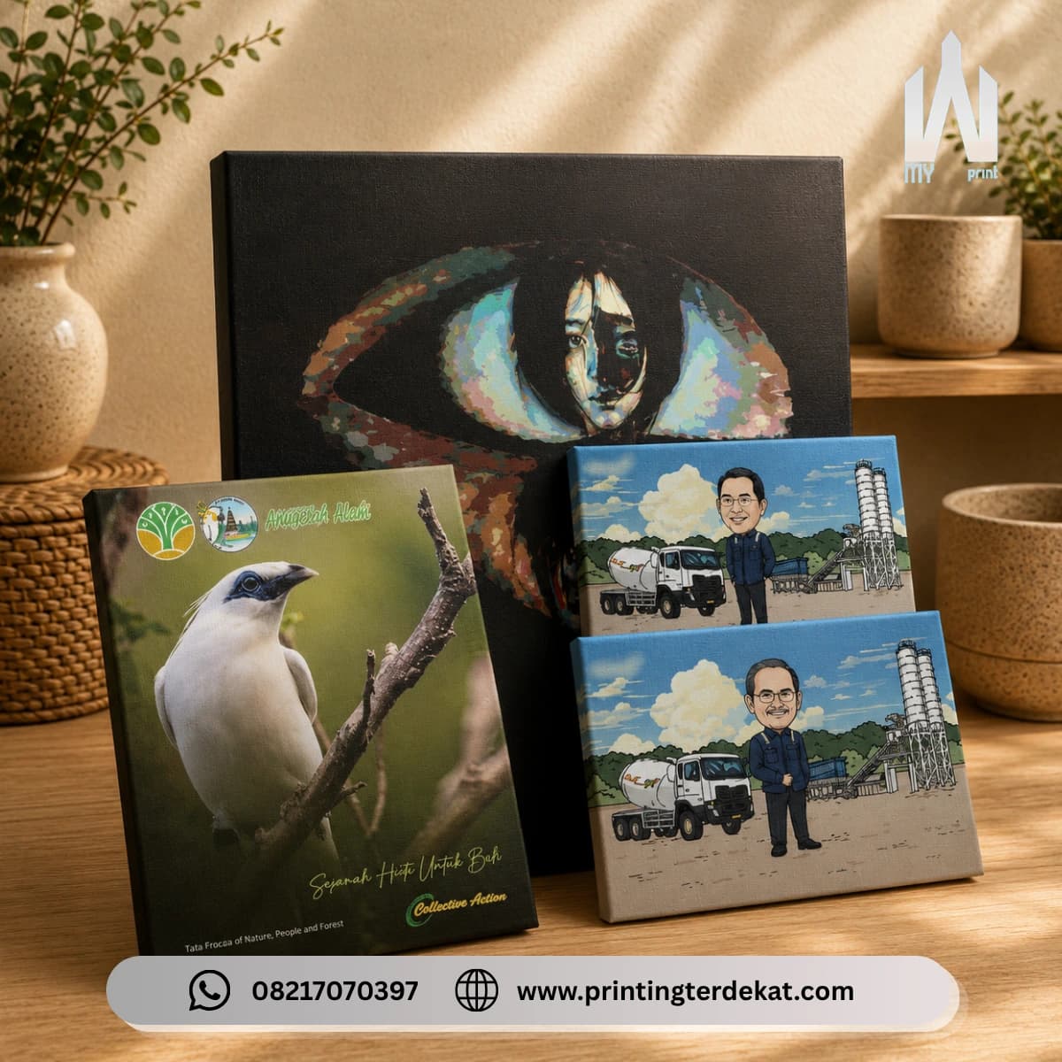 Hasil Cetak Canvas spanram custom dari My Print Express.